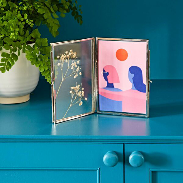 Metal Picture Frame, Silver, 16cm x 22.5cm