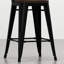 Tabouret à hauteur de comptoir en métal et bois (4) - Élégant siège à dossier incurvé et solide avec accoudoir croisé thermolaqué noir, 4 tabourets au design industriel et sièges pour la stabilité