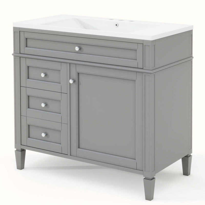 Meuble-lavabo simple 36 po avec plateau Debbrah, L 32 po x L 84 po