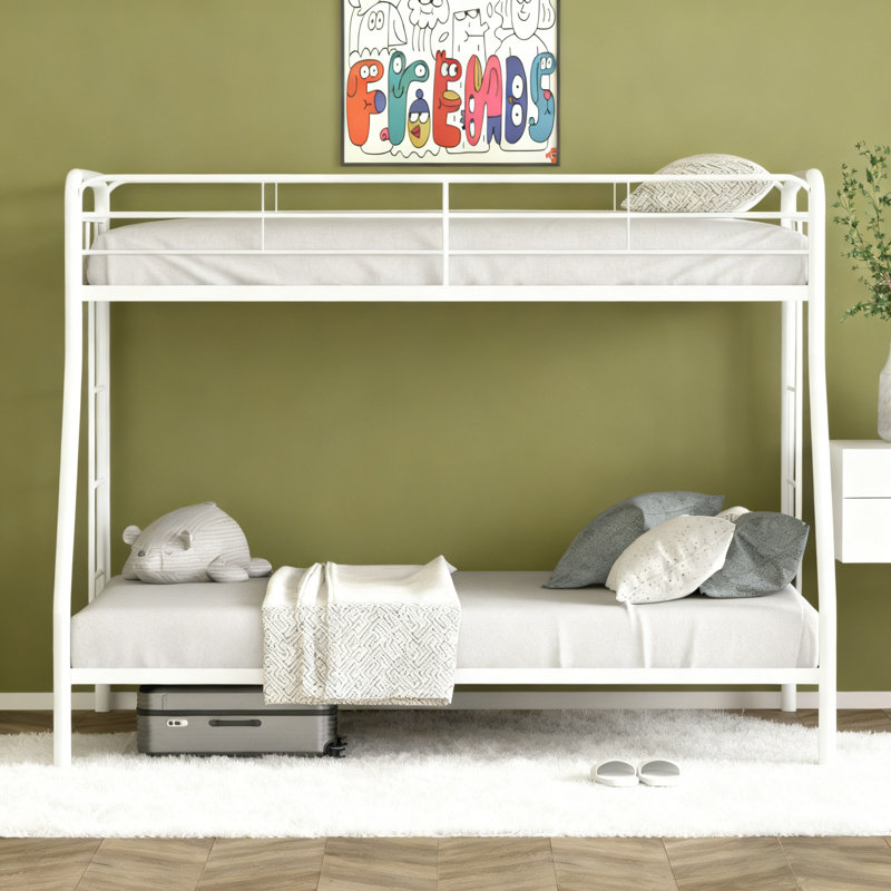 Bunk Bed with Built-in Ladder Included, White