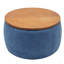 Repose-pieds rond avec rangement, fonction 2 en 1, table de bout et repose-pieds bleu marine (25,5 po x 25,5 po x 14,5 po)-544996470