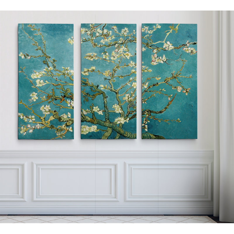 " Almond Blossom " 3 - Pieces, 32" H x 48" W x 1.5" D