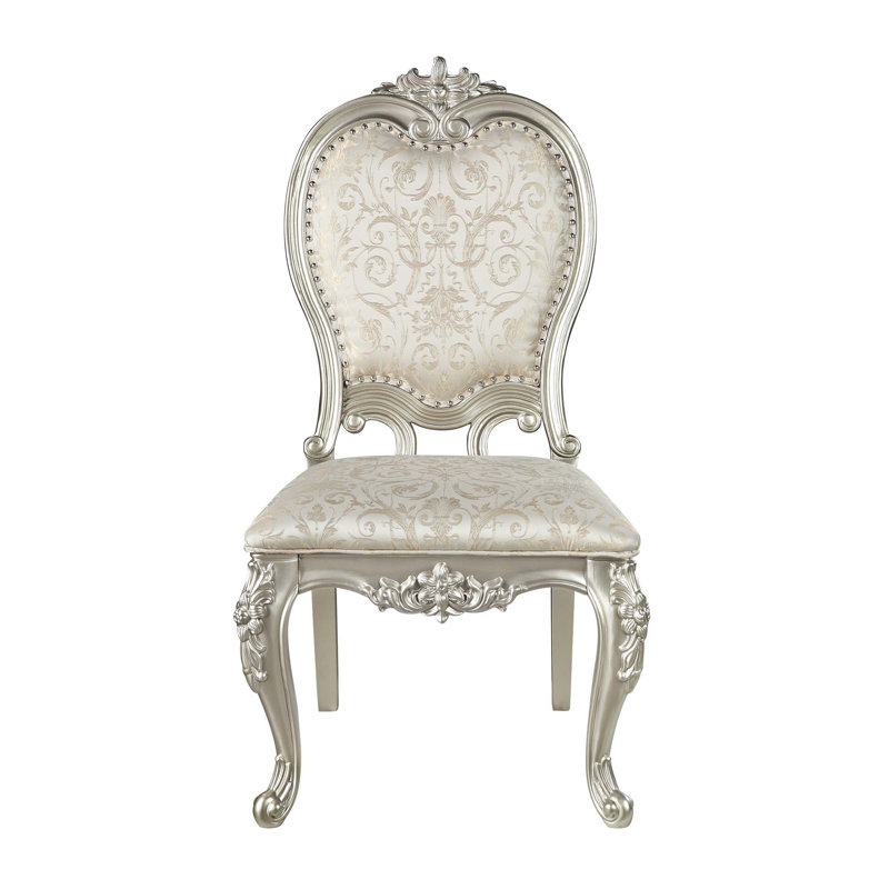 Chaise d'appoint en tissu et finition champagne Bemment, ensemble de 2