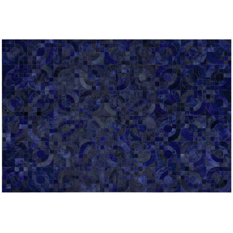 Tapis bleu / noir Optico, Rectangle 5 pi 5 po x 7 pi 8 po