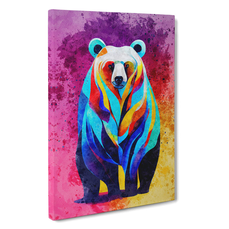 Bear Painting No.2 Abstract - Wrapped Canvas, 76cm H x 50cm W x 3cm D