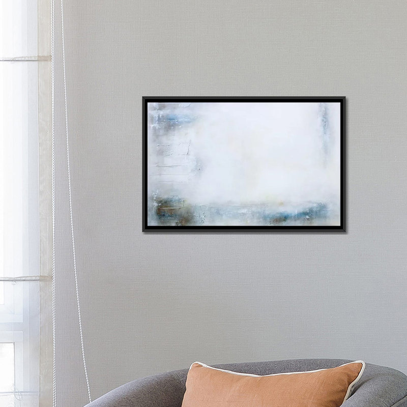 « en rive », reproduction sur toile, Toile avec cadre noir, Pas de tapis, H 32 po x l 48 po x P 1,5 po