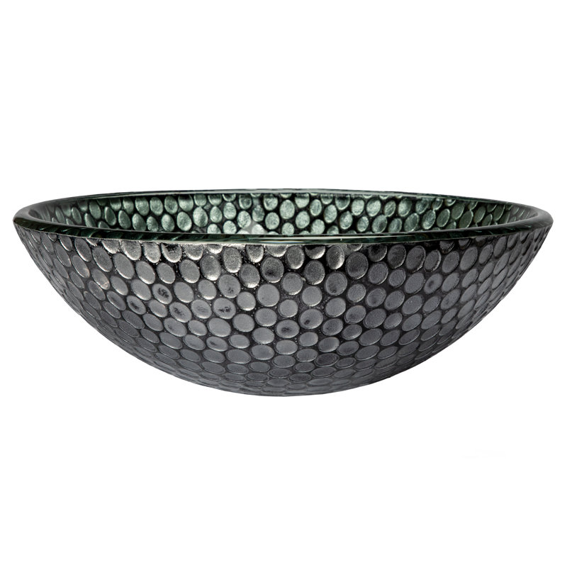 Eden Bath 16.5'' Silver Tempered Glass Circular Bathroom Sink