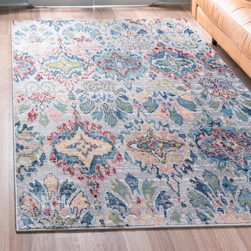 Tapis géométrique multicolore, Rectangle 5 pi 1 po x 8 pi