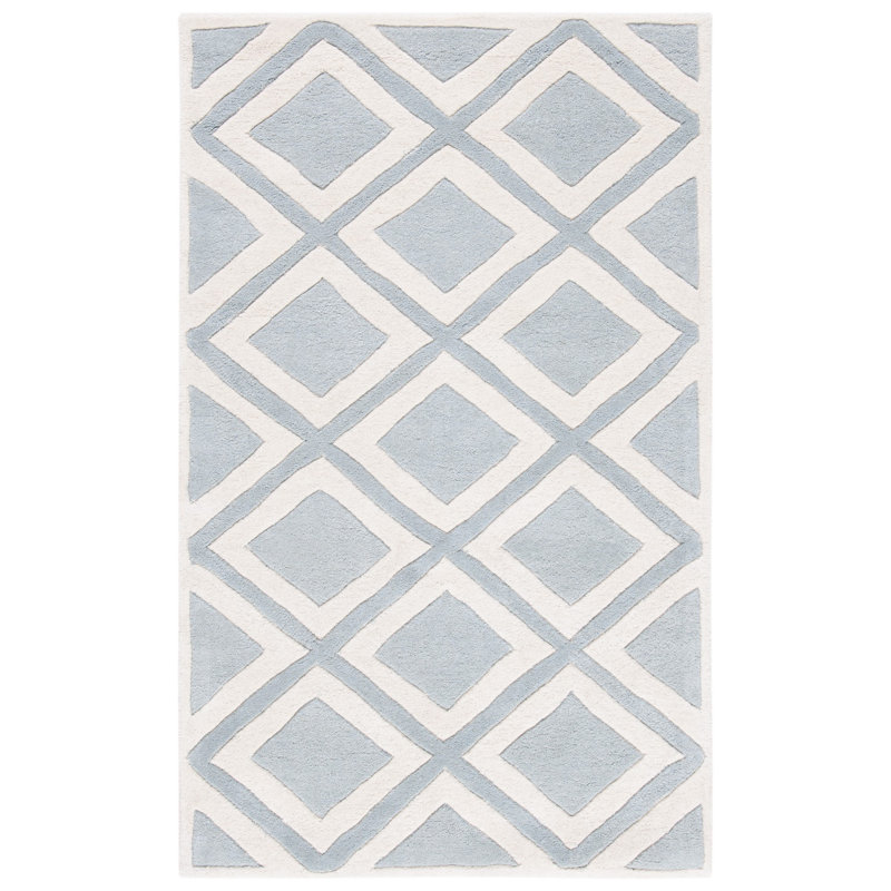 Teresita Hand Tufted Wool Geometric Rug, Rectangle 5' x 8'