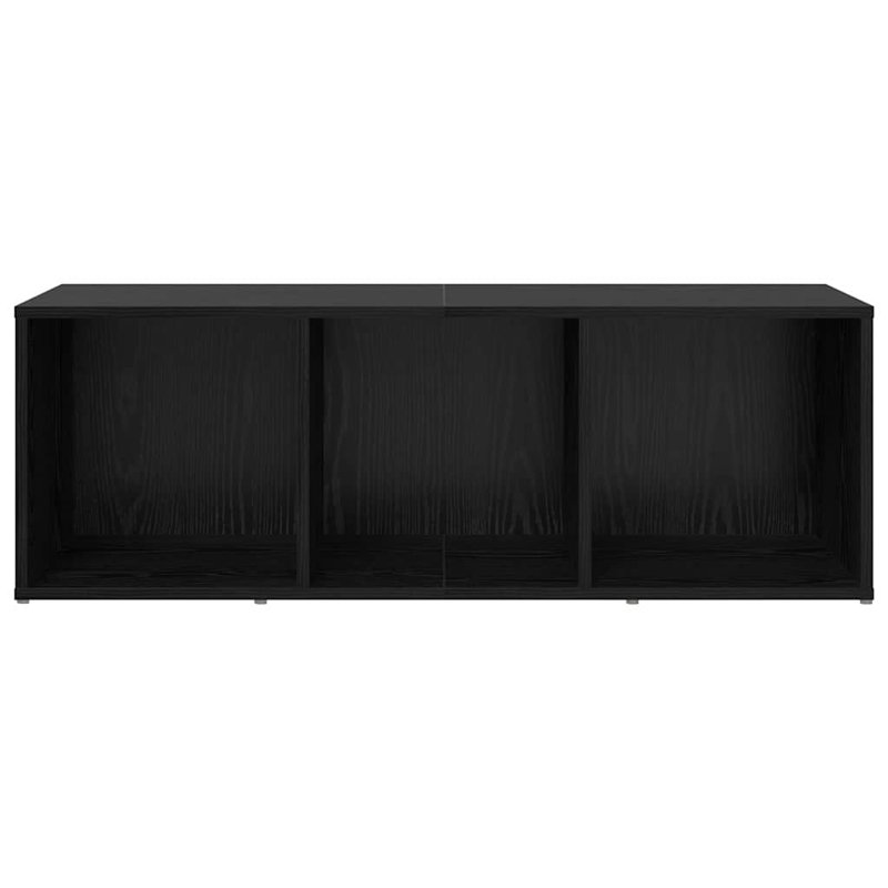 TV Cabinet Engineered Wood, Black Oak, 37cm H x 107cm L x 35cm W
