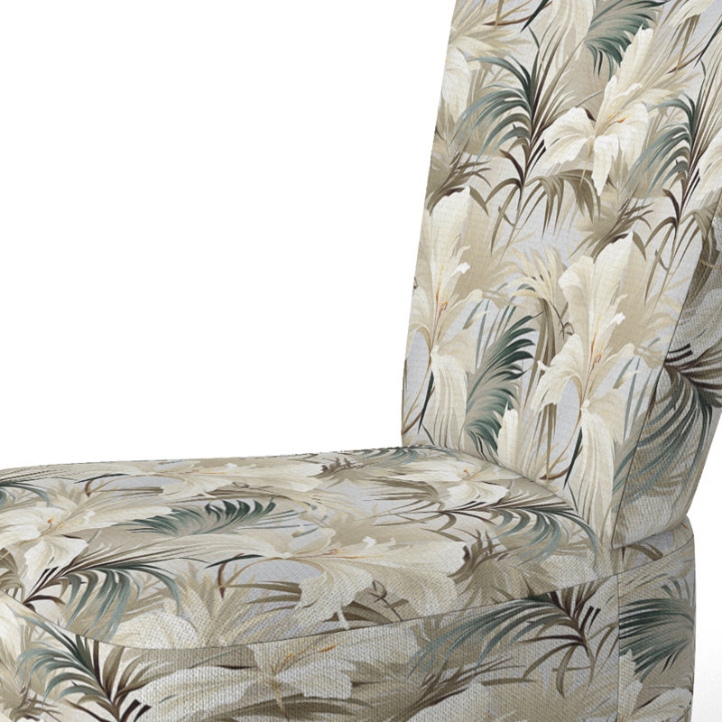 Chaise d'appoint rembourrée Tranquil Retreat Tropical, Motif tropical d'une oasis de repos tranquille I