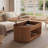 Lift Top Wood Coffee Table, Center Tea Table With Hidden Storage Compartment And Open Shelf For Living Room, Apartment, Small Space, Oak-310895379-323496858