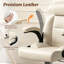 Chaise de bureau beige à pieds croisés avec assise large et repose-pieds à 360 °-132923549