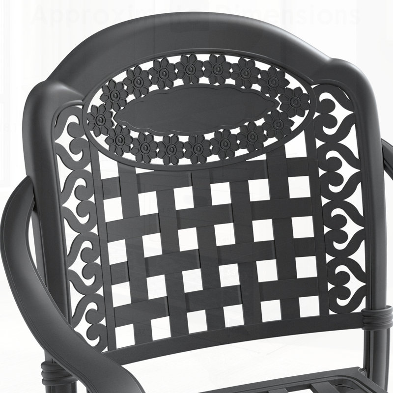 Chaise de patio en fonte d'aluminium 2 pièces résistante aux intempéries avec coussins confortables pour la détente et la durabilité à l'extérieur