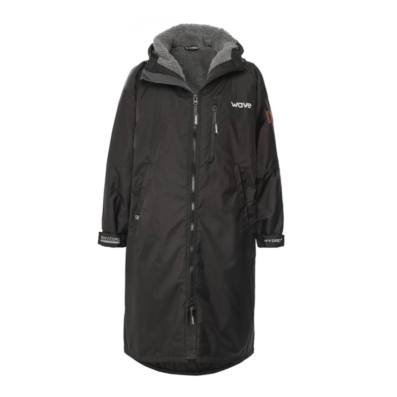 Fleece-lined Changing Robe | Unisex, 85 cm x 58 cm, Black/Dark Grey/Light Grey