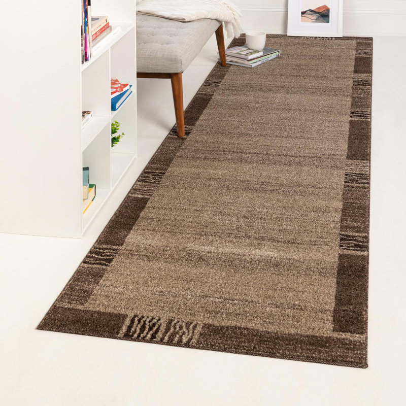 Tapis géométrique en polypropylène tissé à la machine Cante, Tapis de couloir 2 pi 7 po x 10 pi