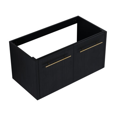Meuble-lavabo de salle de bain noir de 36 pouces, aspect contemporain