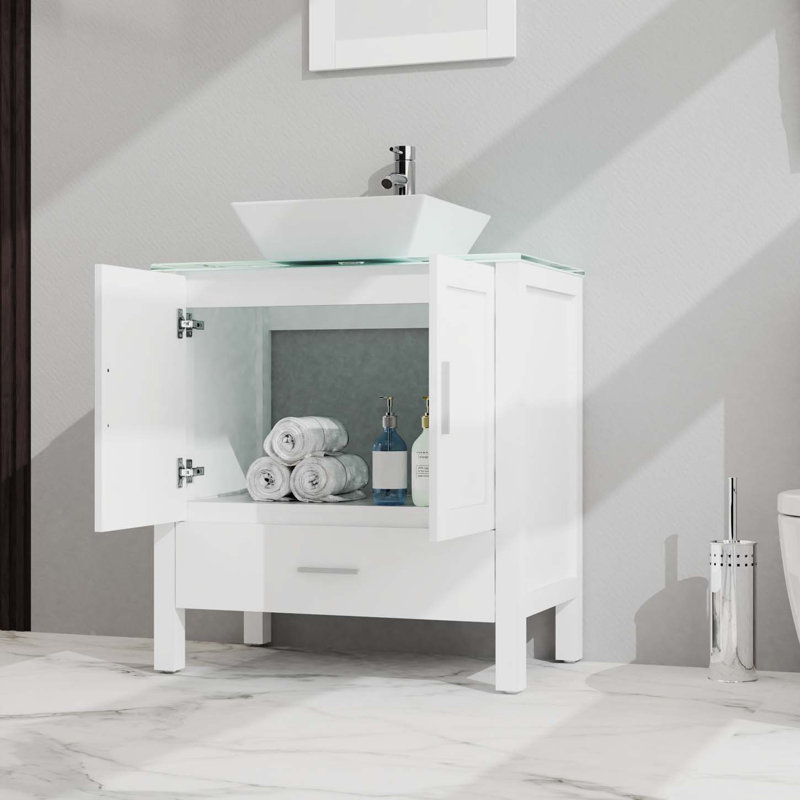 Ensemble de meuble-lavabo et lavabo Modern, Blanc