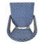 Tabouret de bar 29,5 po en rotin français d'extérieur, bleu sarcelle foncé et blanc, structure en aluminium avec finition en bambou (ensemble de 2)-1101408686