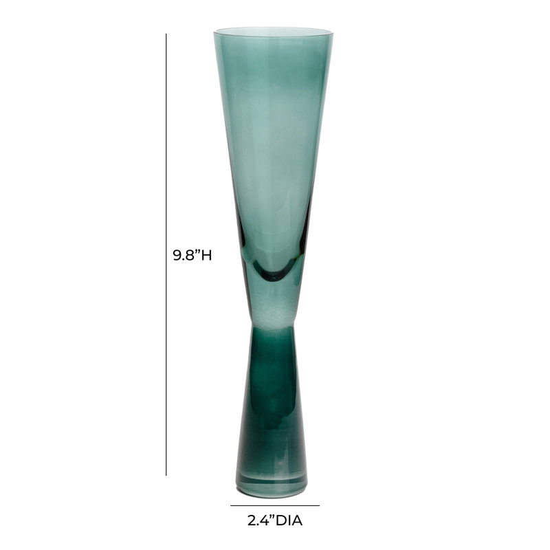 Elegant Green Glass Champagne Flutes - Set of 4