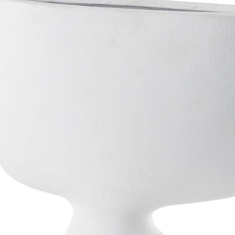 12" White Ceramic Sculptural Table Vase