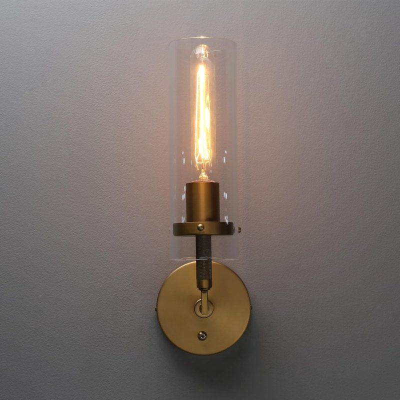 Appliques murales câblées avec interrupteur Phansthy, éclairage de meuble-lavabo moderne avec verre transparent, lumières murales pour salon, chambre à coucher, couloir et escalier (ensemble de 2)