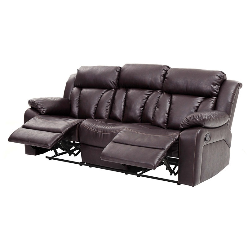 Fauteuil inclinable en cuir Kamarr, Similicuir brun foncé
