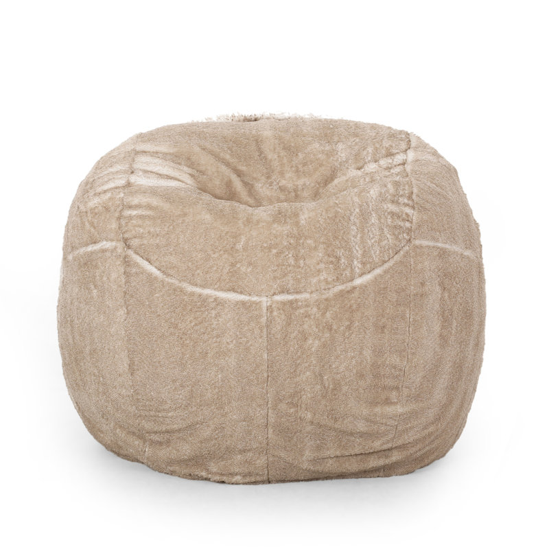 Faux Fur, White Base/Cream Shade, 60" H x 60" W x 60" D
