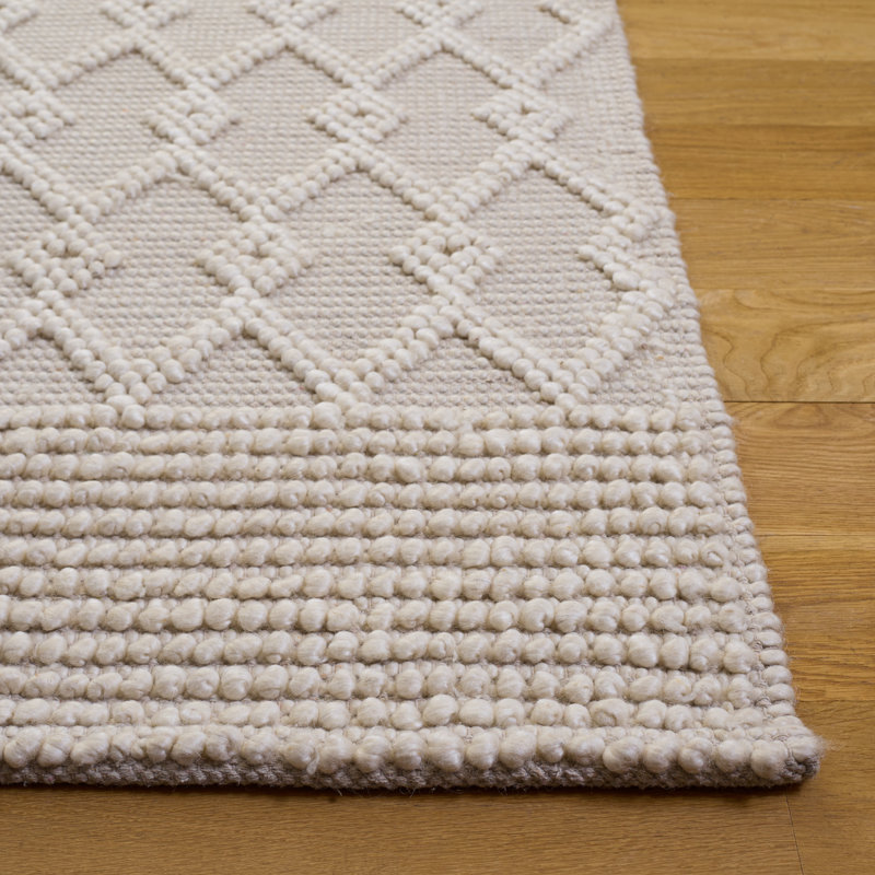 Laine tissée à la main Natura Coton Tapis d'intérieur recyclé P.E.T, Rectangle de 5 pi x 8 pi