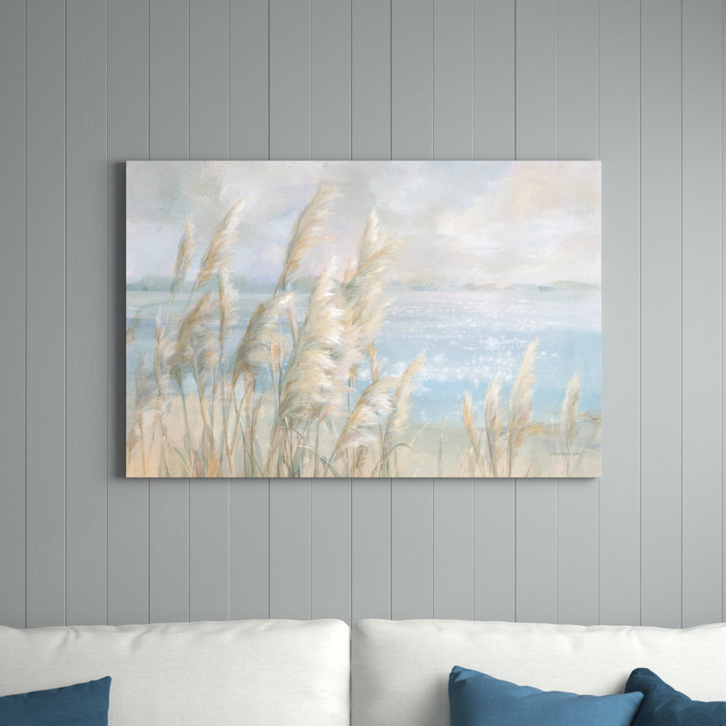 Herbe de la pampa au bord de la mer, H 32 po x l 48 po x P 1,25 po, Non, Toile tendue