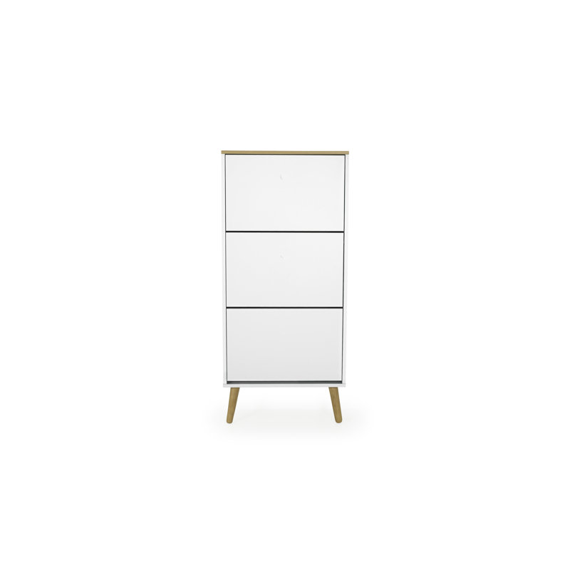 Armoire de rangement pour 18 paires de chaussures Rosman, Blanc