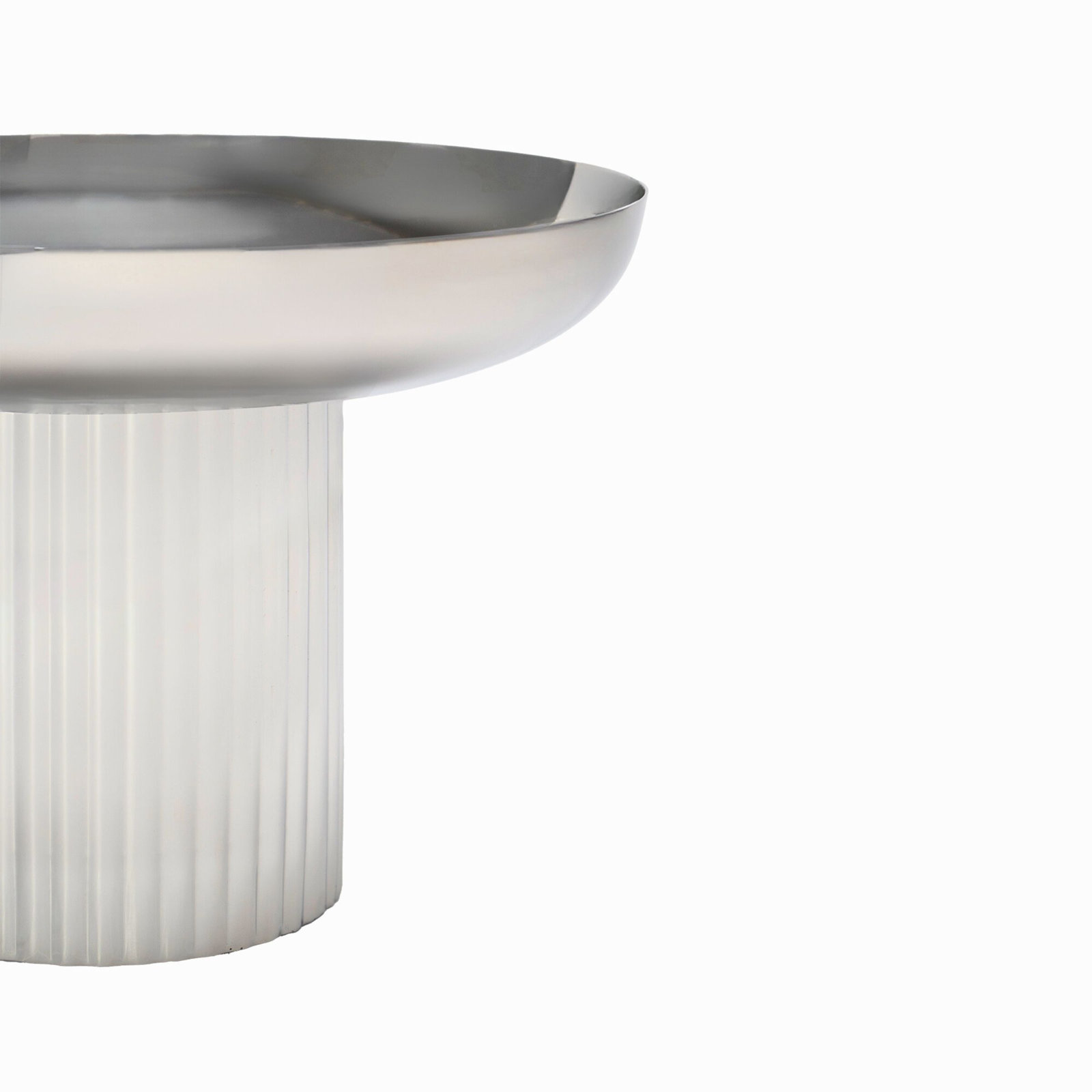 Guilded Round Platter, 8.19" H x 11.75" W x 11.75" D, Silver
