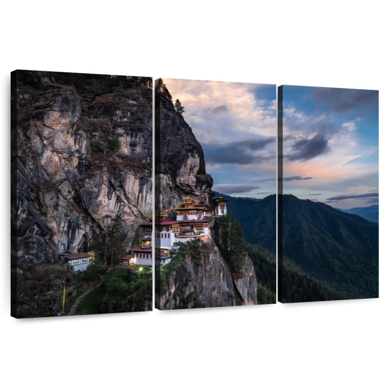 Paro Valley Buddhist Temple, 28" H x 45" W