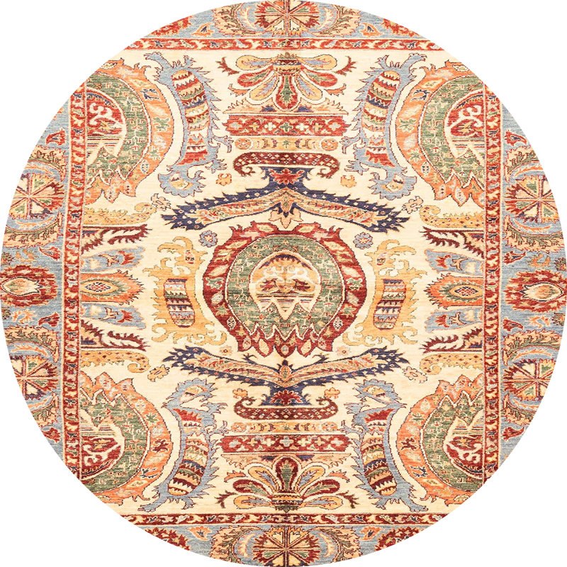 Abstract Indoor Rug, Round 7'