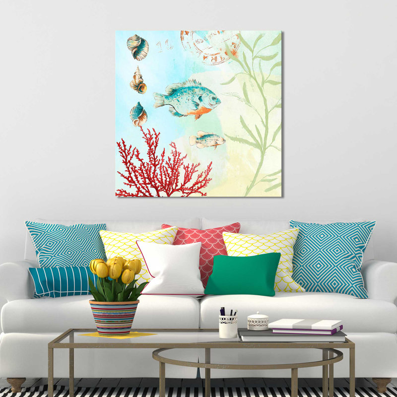 «Deep Sea Coral II», reproduction de peinture acrylique, H 18 po x l 18 po x P 1 po, Toile tendue