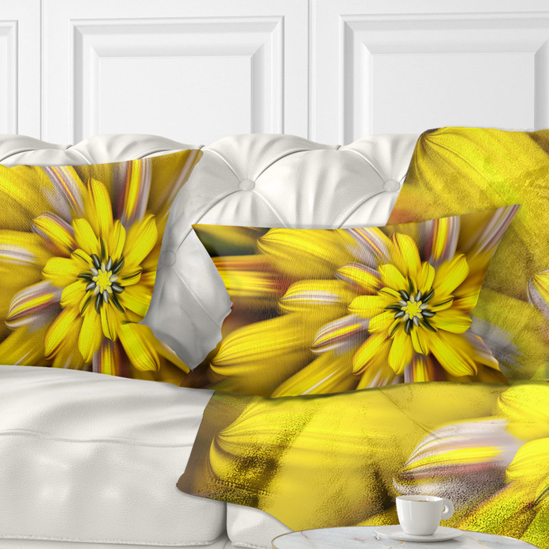 Coussin lombaire floral à grande fleur, Jaune