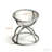 19.69" Glass Side Table with 2 Tiers, Ring-Shaped Frames-664647813