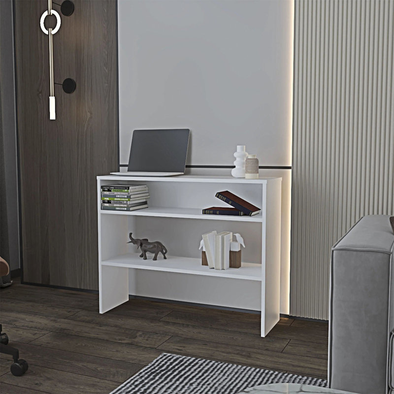 Console avec rangement ouvert, Blanc