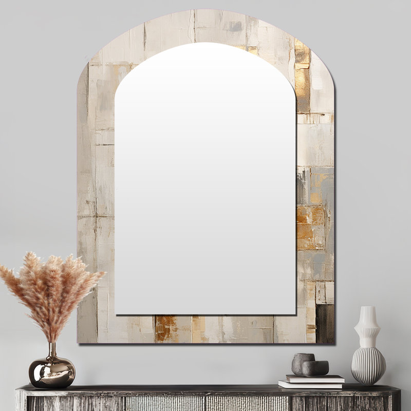 Minimalisme moderne scandinave Serenity Art III - miroir voûté scandinave, 43 po x 33 po