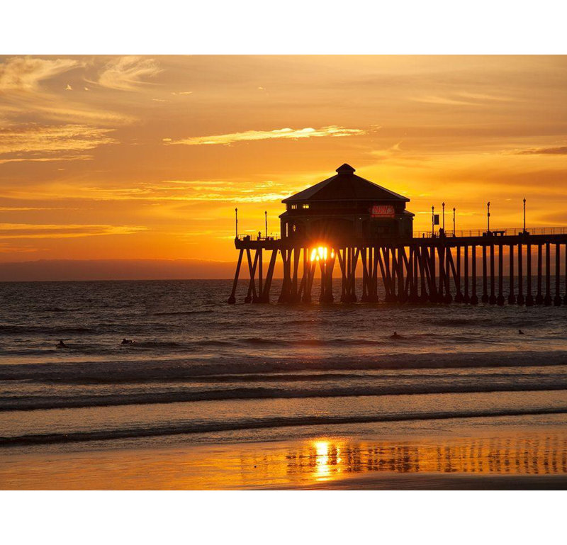 Art sur toile tendue par Rosecliff Heights Johnson, George, Huntington Beach Pier, H 19 po x l 24 po