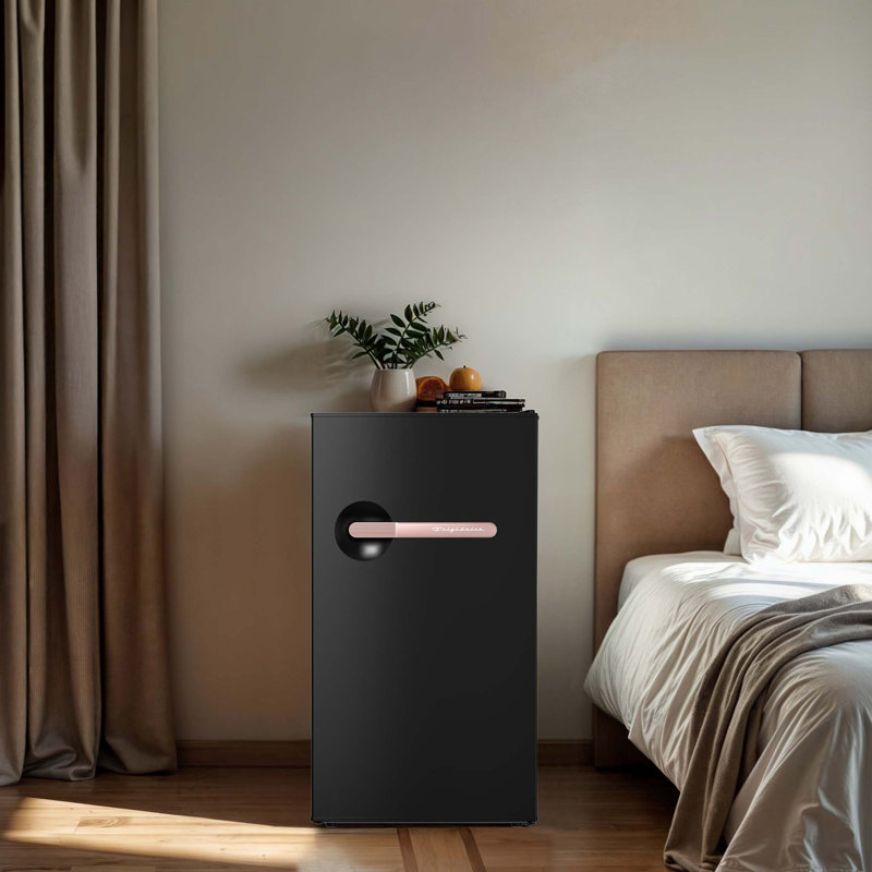 Frigidaire® 3.2-Cu. Ft. Retro Bar Refrigerator With Side Bottle Opener, Rose Gold/Black, Black/Gold