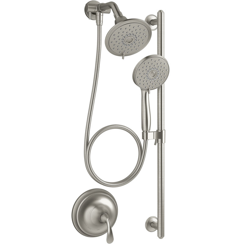 Kohler Forté Performance Showering Kit, 1.75 GPM Multifunction Showerhead and Handshower Package, Three Spray Settings