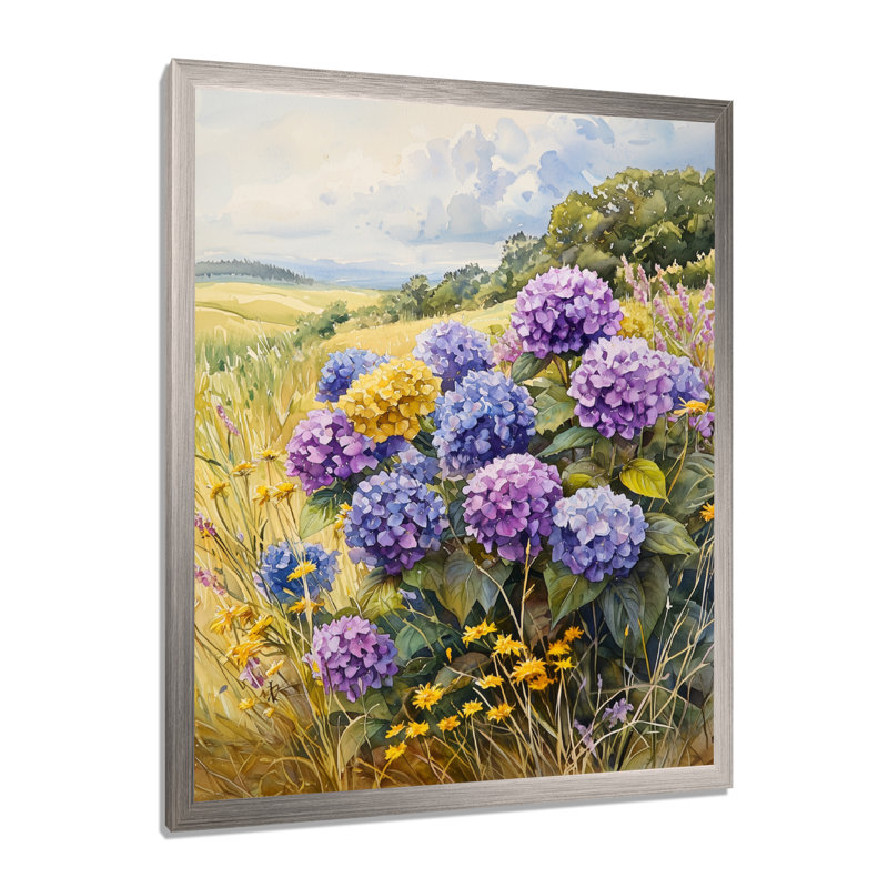 Richardson - Floral Wall Art Prints, Reproduction encadrée d'une seule photo, Argent argent, H 32 po x l 24 po