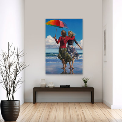 Célébration de la vie - art de parapluies de plage figuratives côtières