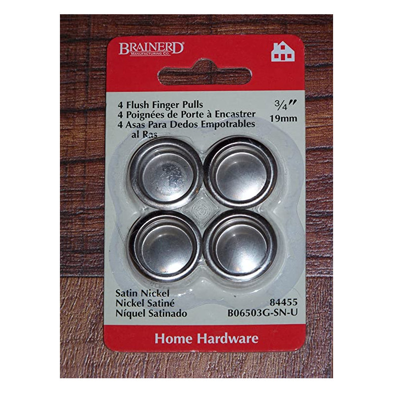 (Paquet de 4) Nickel satiné à tirer affleurant 3/4 po