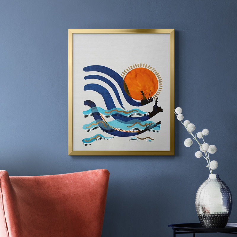 «What a Way to Spend the Day», toile encadrée de qualité supérieure - prête à être accrochée, Or, H 24 po x l 20 po