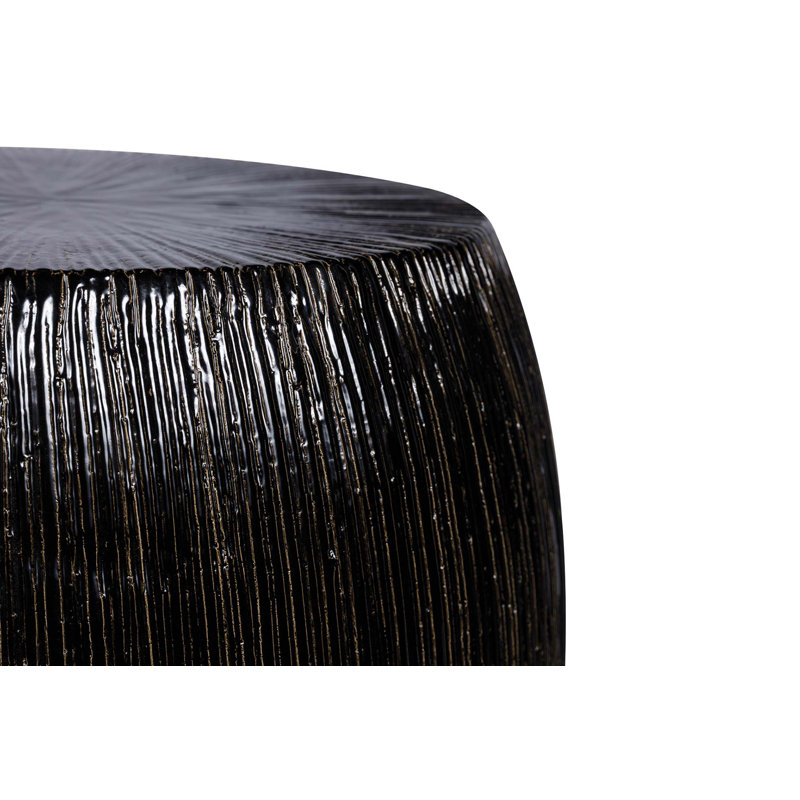 Provenance Signature Outdoor Round Side Table, Obsidian