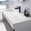 Lavabo de salle de bain rectangulaire en granite blanc composite 47,4 po Cedrice