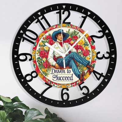 Horloge murale en métal pour le salon - Illustration de 10 po pour la maison, la chambre à coucher, la cuisine - chiffres arabes