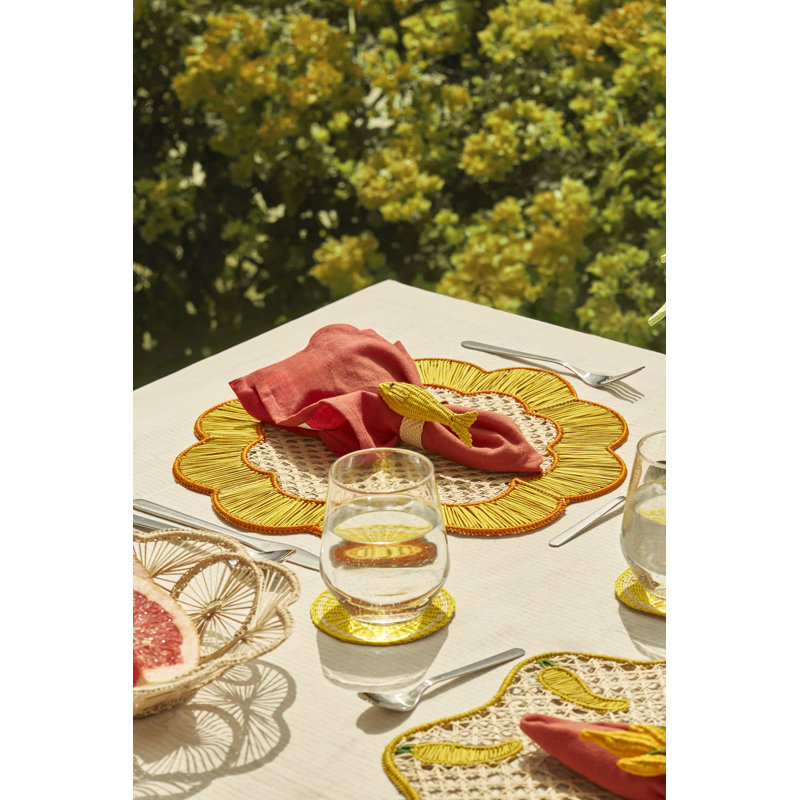 Breezy Placemat - Set of 2, Yellow/Orange